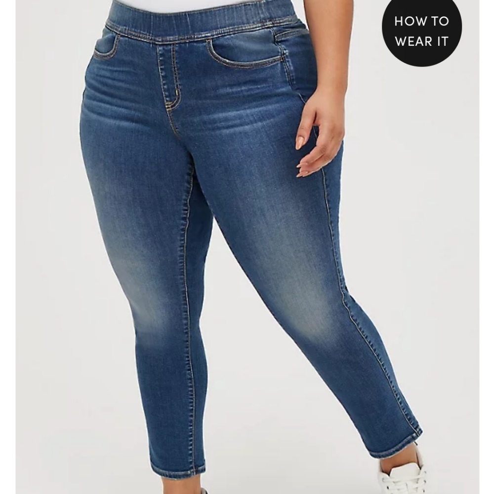 Torrid Jean Lean Skinny Jeans High Waist‎ Size 3XT Tall Pull On